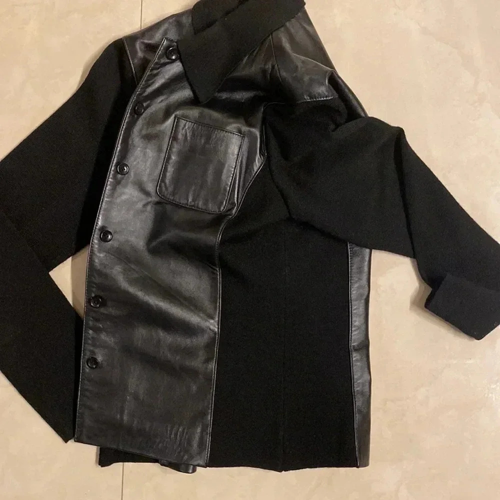 Peck & peck collection lamb leather/wool jacket size M - Picture 7 of 7